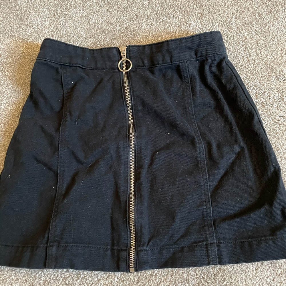 Black zip up skirt